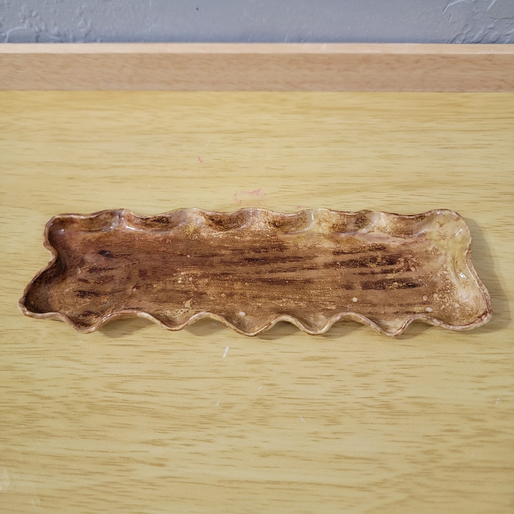 Handcrafted Ceramic Light Brown Tray